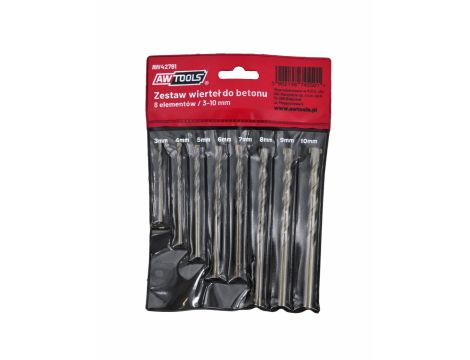 AWTOOLS WIERTŁA  DO BETONU KOMPLET  8elem. /3-4-5-6-7-8-9-10mm/ - 3