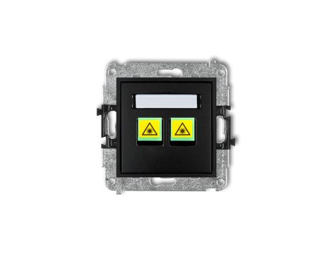 MINI Mechanizm gniazda światłowodowego/optycznego podwójnego czarny mat 12MGOP-2