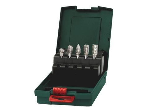 ZESTAW FREZÓW Z WĘGLIKÓW SPIEKANYCH  5szt., TRZPIEŃ 6mm