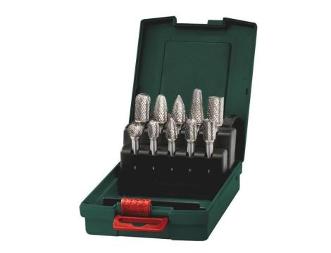 ZESTAW FREZÓW Z WĘGLIKÓW SPIEKANYCH 10szt., TRZPIEŃ 6mm