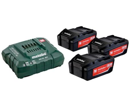 METABO ZESTAW AKUMULATORÓW 3x5.2Ah + ŁADOWARKA ASC 30-36 V