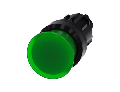 Przycisk grzybkowy podświetlany 22mm tworzywo zielony 30mm z samopowrotem SIRIUS ACT 3SU1001-1AD40-0AA0