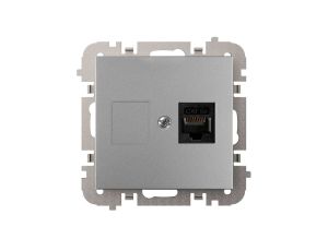 Vestra Gniazdo komputerowe pojedyncze RJ45 bez ramki podtynkowe IP20 srebrny 3848-16