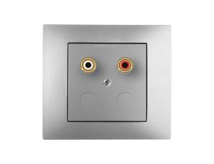 Vestra Gniazdo głośnikowe pojedyncze bez ramki podtynkowe IP20 srebrny 3857-16