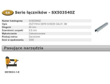 BOSTITCH ZSZYWKI SX90 40mm 5,6mm 3000 szt.
