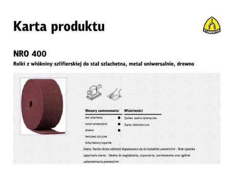 KLINGSPOR ROLKA Z WŁÓKNINY SZLIFIERSKIEJ NRO 400  115mm (10mb)