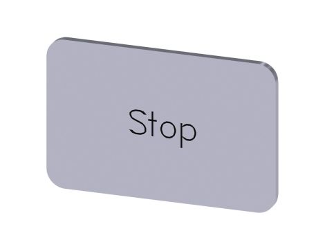 Etykieta samoprzylepna 17.5x27mm srebrna inskrypcja /Stop/ SIRIUS ACT 3SU1900-0AD81-0DS0