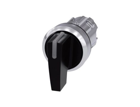 Przełącznik długie pióro 3 pozycyjny 22mm bez samopowrotu możl podświetlenie czarny metal SIRIUS ACT 3SU1052-2CL10-0AA0