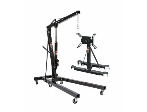 AWTOOLS ŻURAW WARSZTATOWY 2-TONOWY + WÓZEK MONTAŻOWY 900 kg