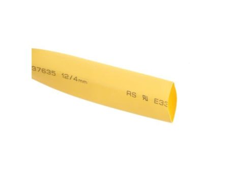 Osłona termokurczliwa żółta 3:1, średnica 12mm, dł. 4m, RS PRO