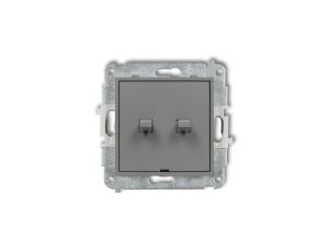 MINI Mechanizm łącznika podwójnego schodowego w stylu amerykańskim (dwa klawisze bez piktogramów) szary mat 27MWPUS-33.1