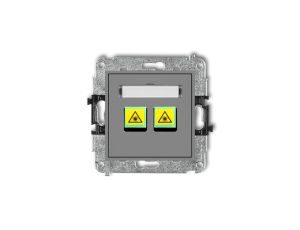 MINI Mechanizm gniazda światłowodowego/optycznego podwójnego szary mat 27MGOP-2