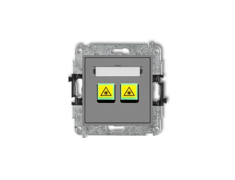 MINI Mechanizm gniazda światłowodowego/optycznego podwójnego szary mat 27MGOP-2