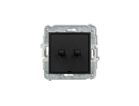 MINI Mechanizm łącznika jednobiegunowego ze schodowym w stylu amerykańskim (dwa klawisze bez piktogramów, wspólne zasilanie) cza