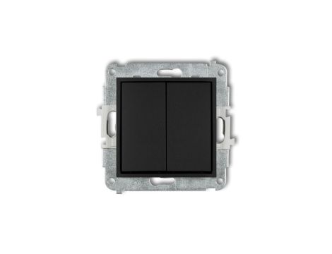 MINI Mechanizm łącznika żaluzjowego z podtrzymaniem (dwa klawisze bez piktogramów) czarny mat 12MWP-88.1