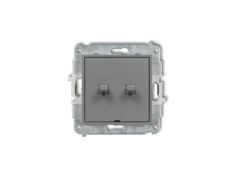 MINI Mechanizm łącznika jednobiegunowego ze schodowym w stylu amerykańskim (dwa klawisze bez piktogramów, wspólne zasilanie) sza