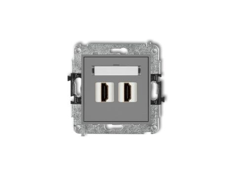 MINI Mechanizm gniazda podwójnego HDMI 2.0 szary mat 27MHDMI-4