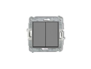 MINI Mechanizm łącznika zwiernego żaluzjowego (dwa klawisze bez piktogramów) szary mat 27MWP-8.1