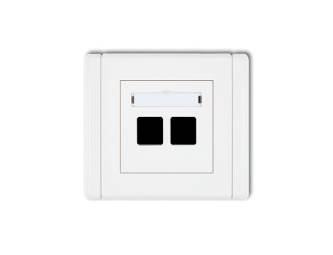 FLEXI Mechanizm gniazda komputerowego podwójnego bez modułu biały FGM-2p PT-GN-FL-80-00-00-00