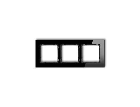 Ramka uniwersalna potrójna - szkło (ramka: czarna spód: czarny) 12-12-DRG-3