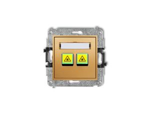 MINI Mechanizm gniazda światłowodowego/optycznego podwójnego złoty 29MGOP-2