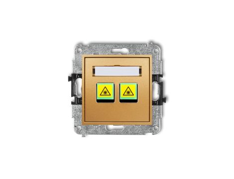 MINI Mechanizm gniazda światłowodowego/optycznego podwójnego złoty 29MGOP-2