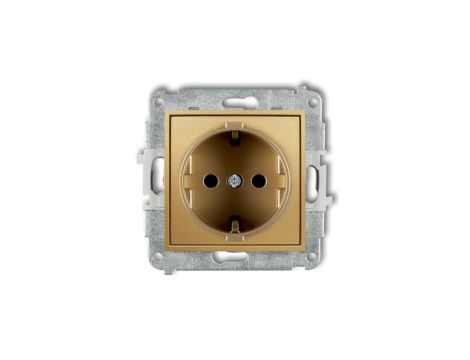 MINI Mechanizm gniazda pojedynczego z uziemieniem SCHUKO 2P+Z (przesłony torów prądowych) złoty 29MGP-1sp