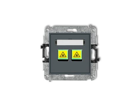 MINI Mechanizm gniazda multimedialnego podwójnego bez modułu (standard Keystone) grafitowy mat 28MGM-2P