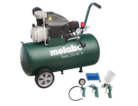 METABO KOMPRESOR OLEJOWY 230V 50L BASIC 250-50 W + ZESTAW NARZEDZI PNEUMATYCZNYCH LPZ4