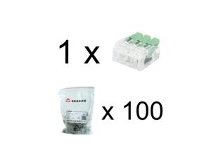 Szybkozłączka instalacyjna 3x0.2-4.0 mm VDE UL 450V 32A DGN 1 sztuka 100 sztuk, Ilość: 1 sztuka