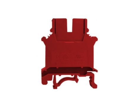 Złączka szynowa przelotowa czerwona śrubowa 16mm2 1P VDE UL 7365