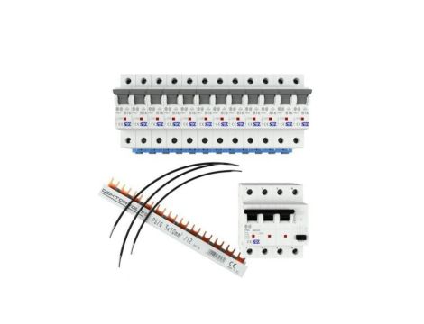 Zestaw: wyłączniki SEZ + Linka H07V-K 4mm2 + Szyna łączeniowa 2961