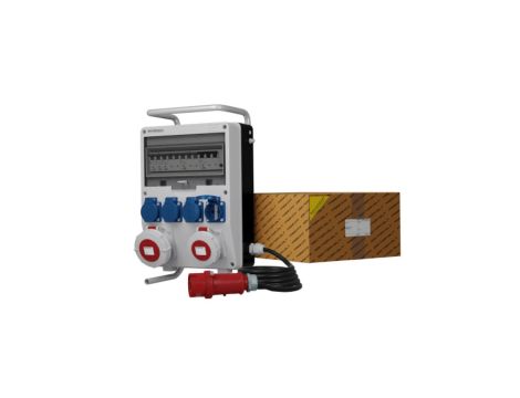 Rozdzielnica budowlana na stojaku z kablem TD-S/FI SKHU 32A 16A IP67 4x230V Schuko Doktorvolt 0106