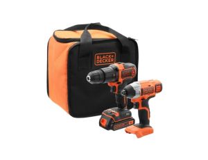 BLACK+DECKER ZESTAW 18V WKRĘTARKA + ZAKRĘTARKA 1x1,5Ah + TORBA