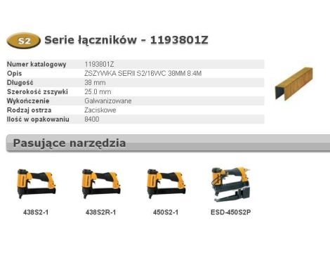 BOSTITCH ZSZYWKI S2/16WC 38mm 8400 szt.