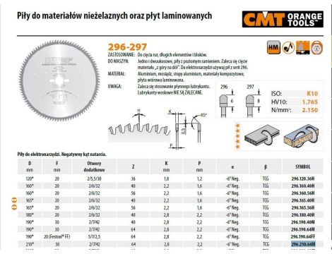 CMT PIŁA HW D=210 F=30 Z=64 K=2,8/2,2