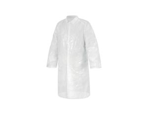 Bluza z polietylenu dla odwiedzających zapinanie na 3 zatrzaski op.100 szt. kolor biały rozmiar Uniwersalny CORP BLOUSPE