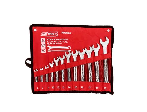 AWTOOLS KLUCZ KOMPLET PŁASKO-OCZKOWE 12szt. /6mm-22mm 6,7,8,10,12,13,14,15,16,17,19,22