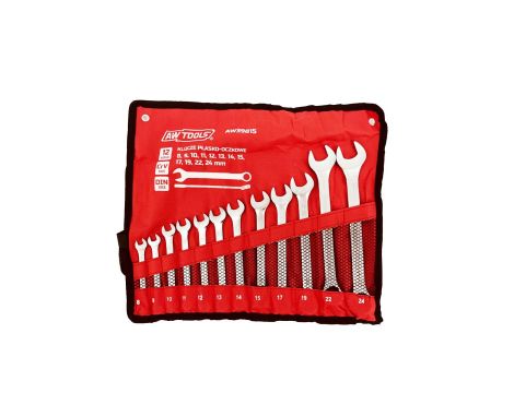AWTOOLS KLUCZ KOMPLET PŁASKO-OCZKOWY 12szt. /8mm-24mm