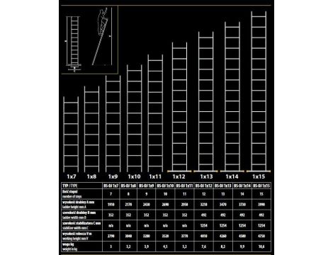 DRABINA OPIERALNA PRZEMYSŁOWA 10st.
