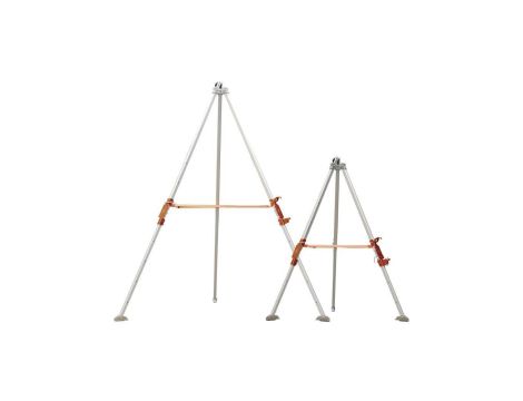 Trójnóg teleskopowy z aluminium wysokość regulowana od 120 do 197 m z oczkiem kotwiczącym w części środkowej 2 podkładki do mont