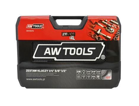 AWTOOLS ZESTAW KLUCZY  216el  1/2"/3/8"/1/4" BLACK LINE - 3