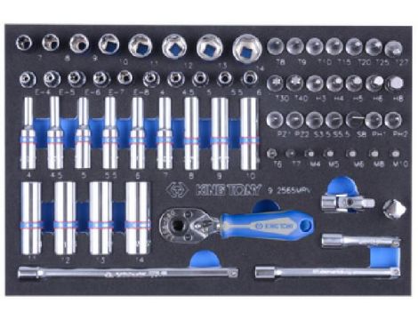 KING TONY WKŁAD DO WÓZKA KLUCZE NASADOWE 1/4" 65cz.