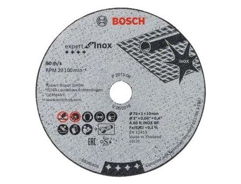 BOSCH TARCZA MET.  76mm x 1,0mm x 10mm INOX EXPERT 5szt 2608601520