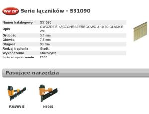 BOSTITCH GWOŹDZIE WW 28` 3,1 x 90mm S310R90 2000 szt.