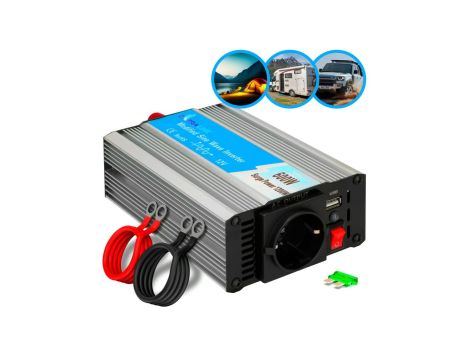Przetwornica napięcia samochodowa 12V, 600W modyfikowany sinus Extralink OPIM-600W