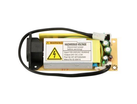 Zasilacz 24V, 2,5A dedykowany dla CCR1009-7G-1C-1S+, CRS317-1G-16S+RM MikroTik 24V2APOW
