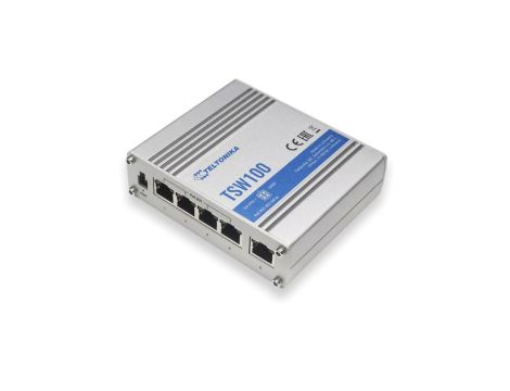 Switch PoE 5x RJ45 1000Mb/s, 4x PoE, 60W Teltonika TSW100