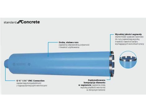 BOSCH KORONA DIAMENTOWA  FI= 32 x 300mm GWINT 1/2" 2608601734