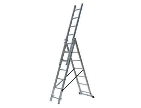 AWTOOLS DRABINA ALUMINIOWA   3x8 STOPNI 150KG ADAPATACJA NA SCHODY - 3